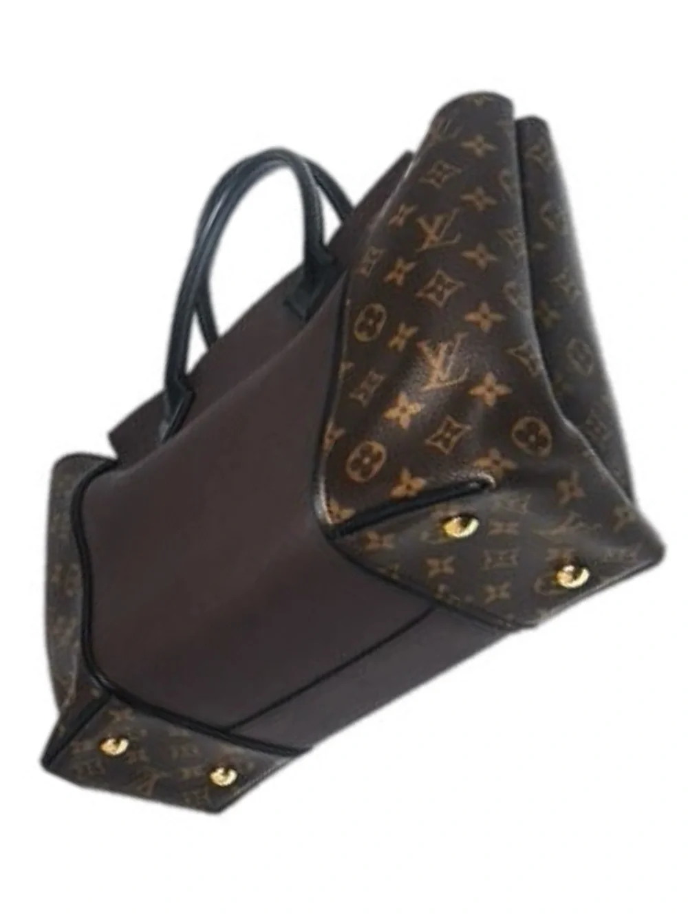 Louis Vuitton “W” Handbag | Chocolate Calfskin & Monogram Canvas | Authentic - Picture 3 of 13